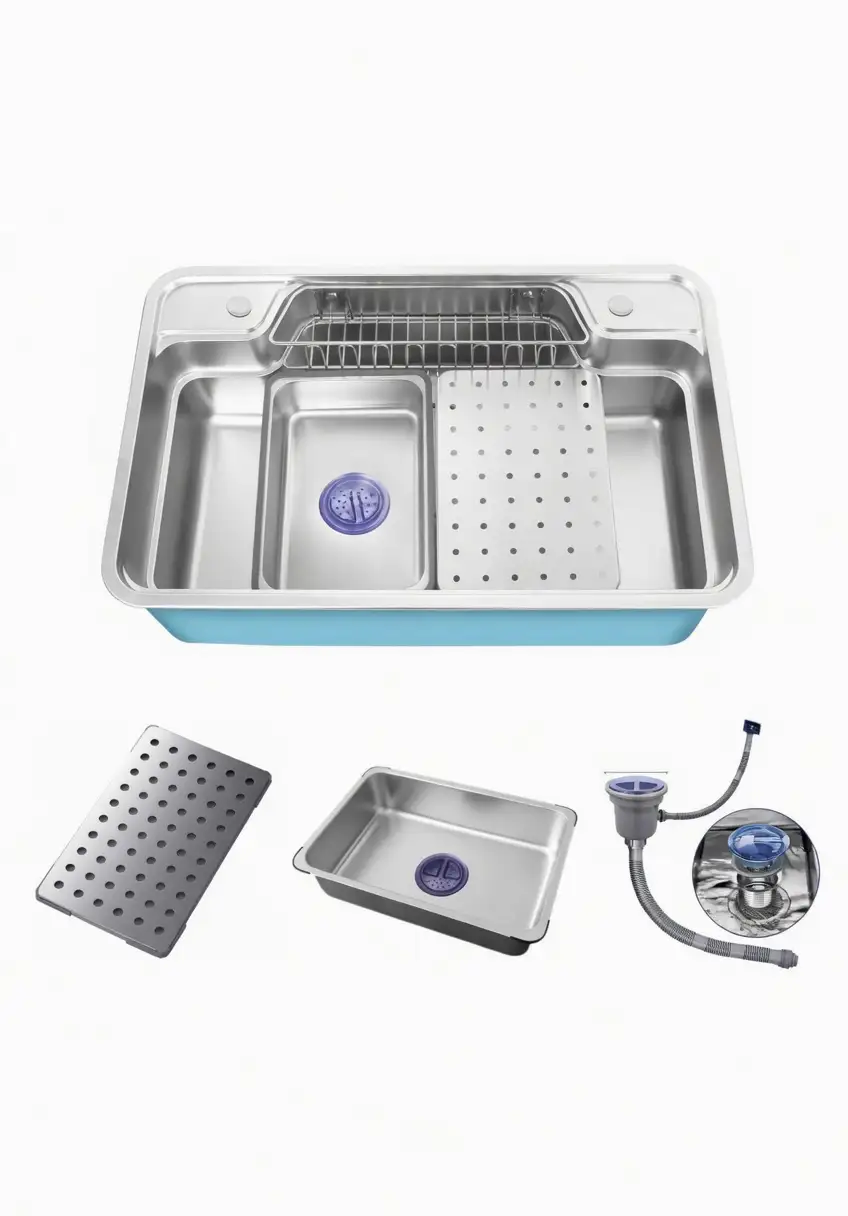 Chậu rửa chén 1 hộc bán nguyệt inox 304