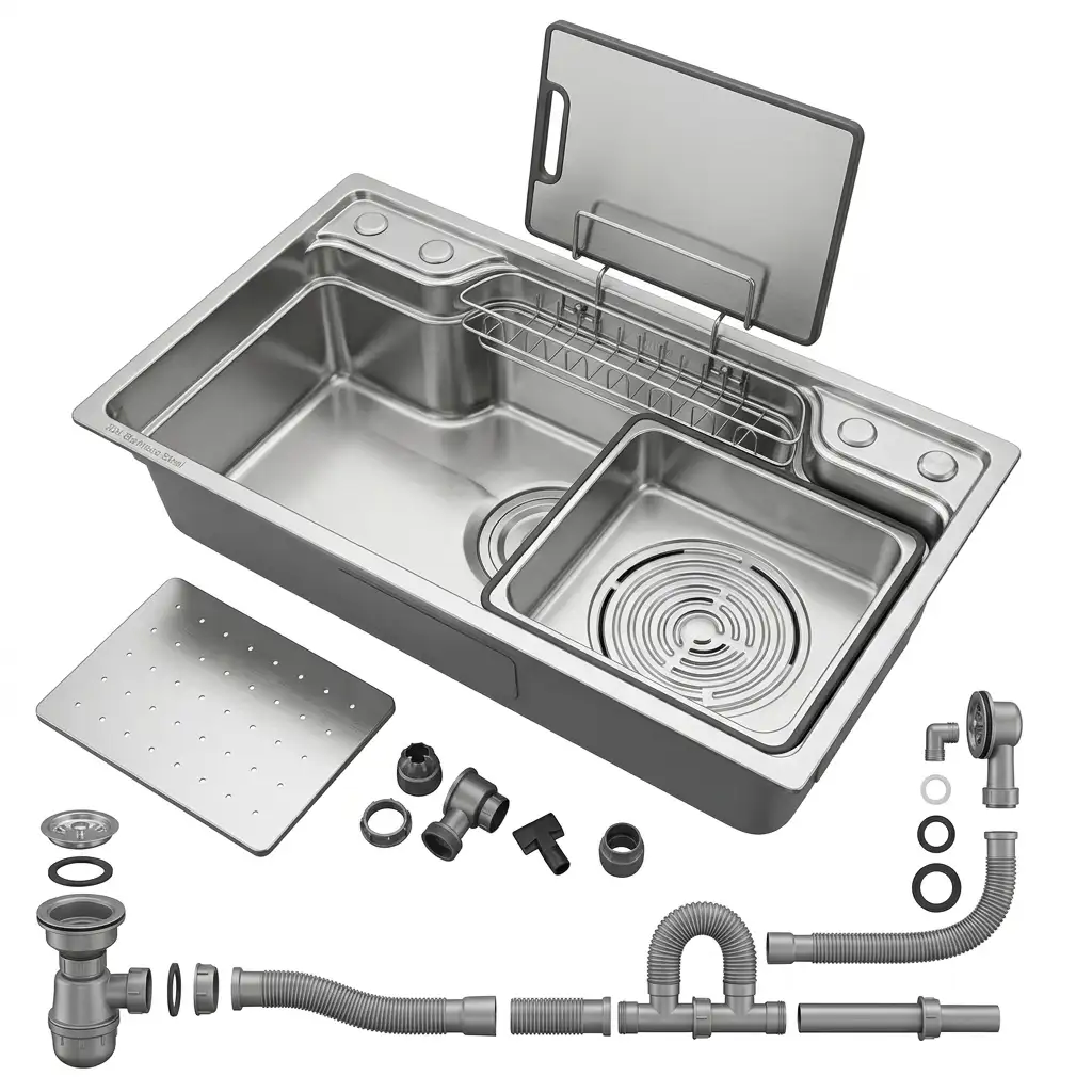 Chậu rửa chén 1 hộc kiểu nhật inox 304