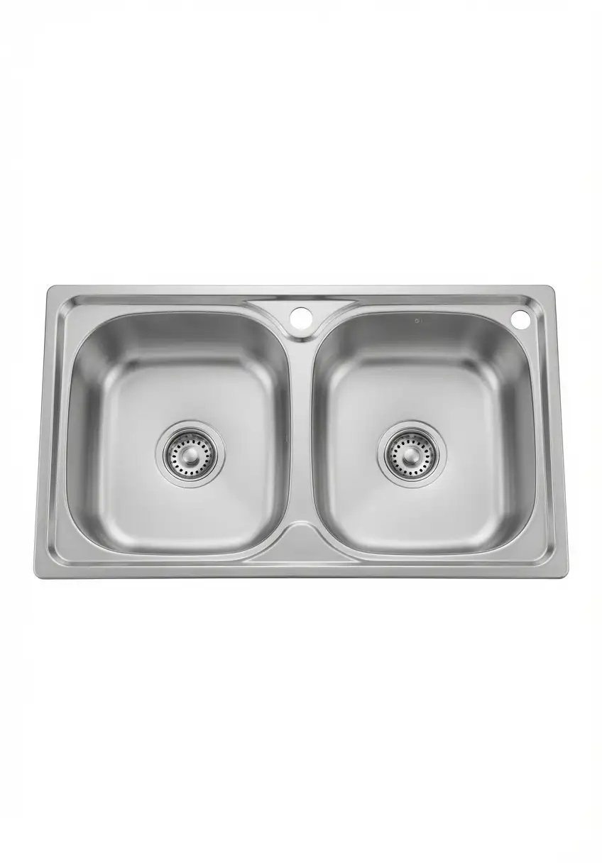 Chậu rửa chén 2 hố công nghệ dập liền nguyên khối