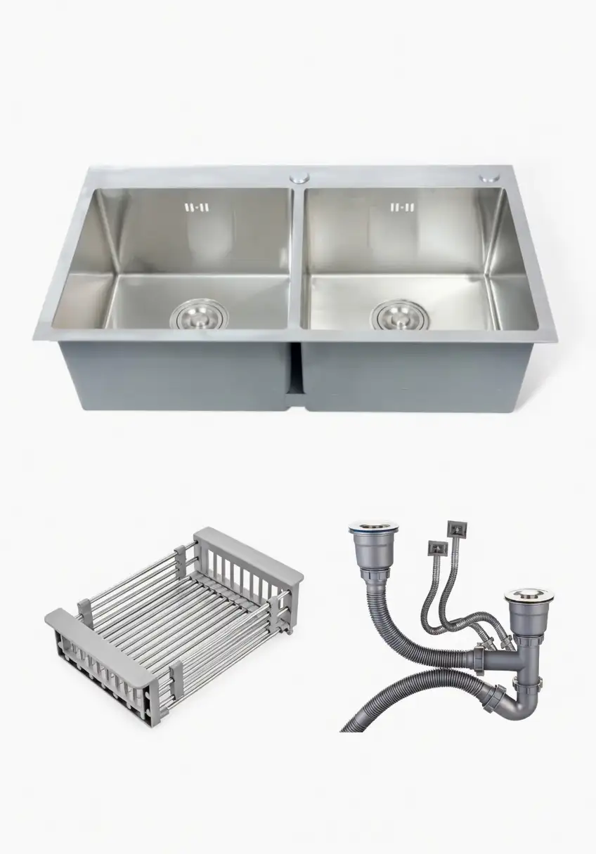Chậu rửa chén 2 hố inox 304