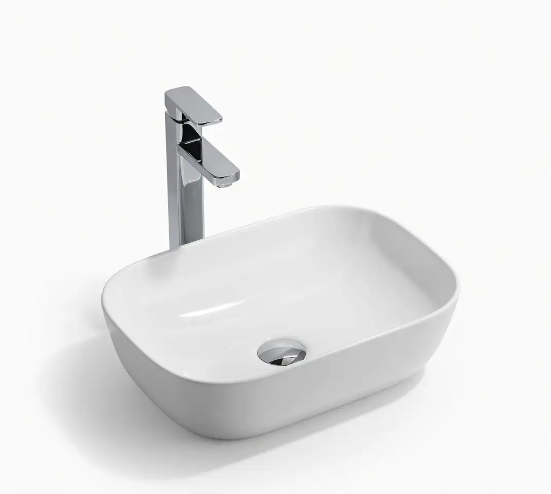 Chậu rửa mặt đặt bàn sứ trắng cao cấp – Mã: 913